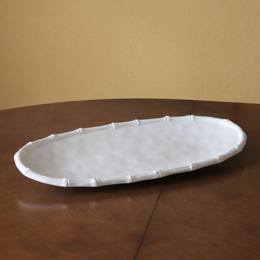 Bamboo Medium Oval Platter (White)