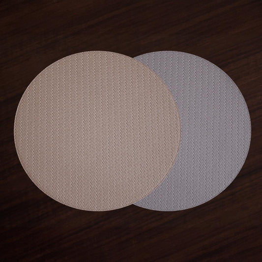 Metallic Snakeskin Reversible 15" Round Placemats Set of 4 (Silver and Pewter)