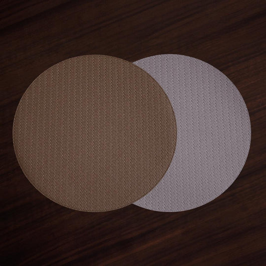Metallic Snakeskin Reversible 15" Round Placemats Set of 4 (Copper and Bronze)