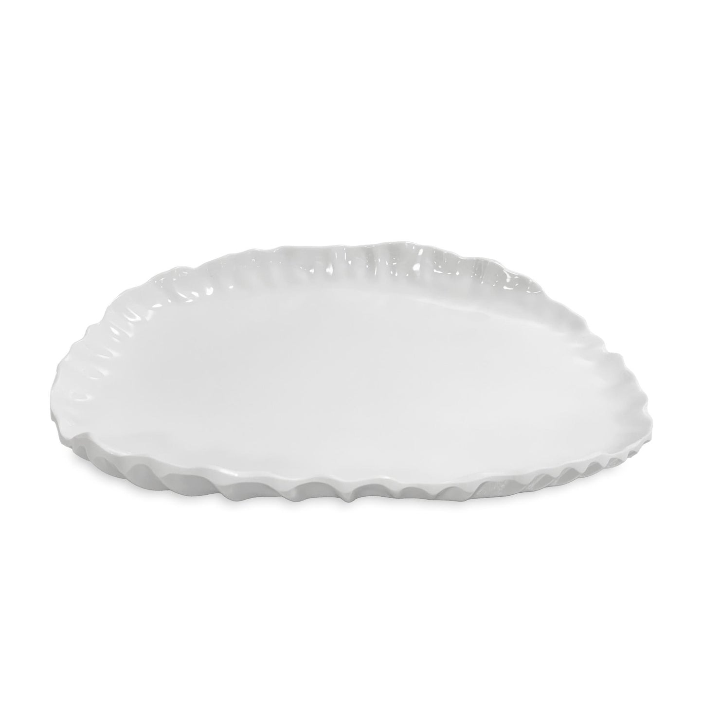 VIDA Bloom Pinched Large Oval Platter (White)