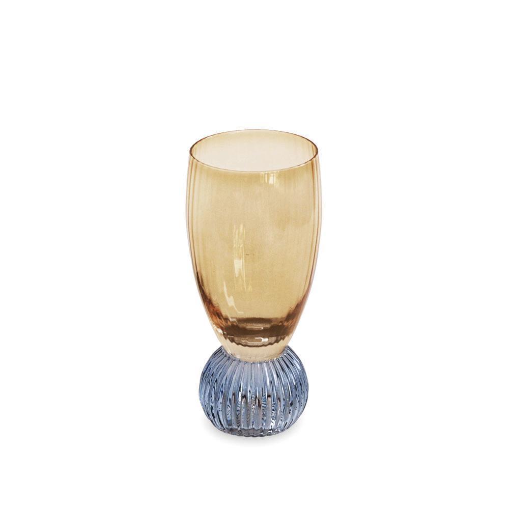 GLASS Venice Shot Glass Set of 4 (Amber and Blue )
