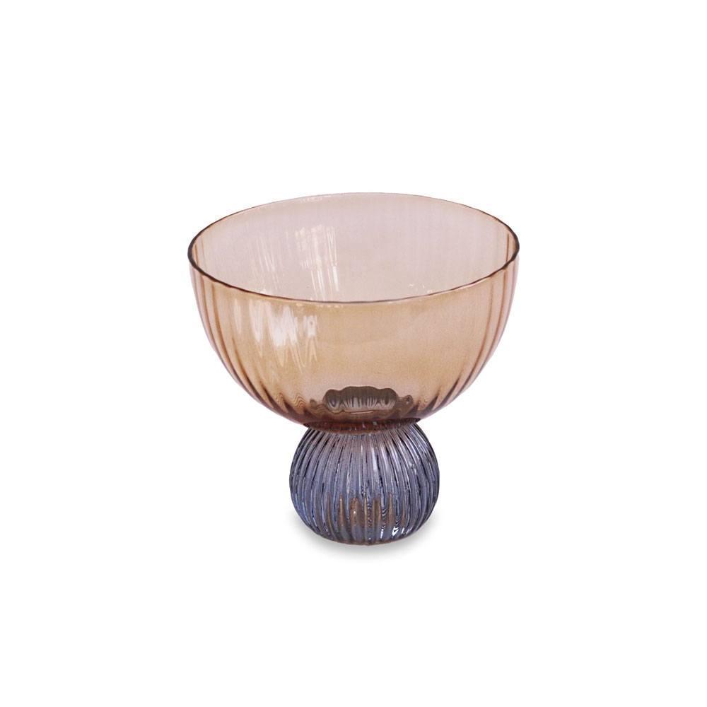 GLASS Venice Coupe Set of 4 (Amber and Blue )
