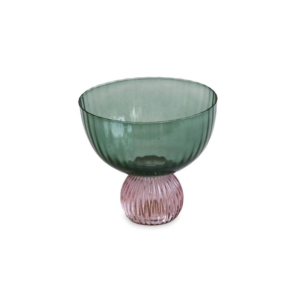 GLASS Venice Coupe Set of 4 (Green and Lavender)
