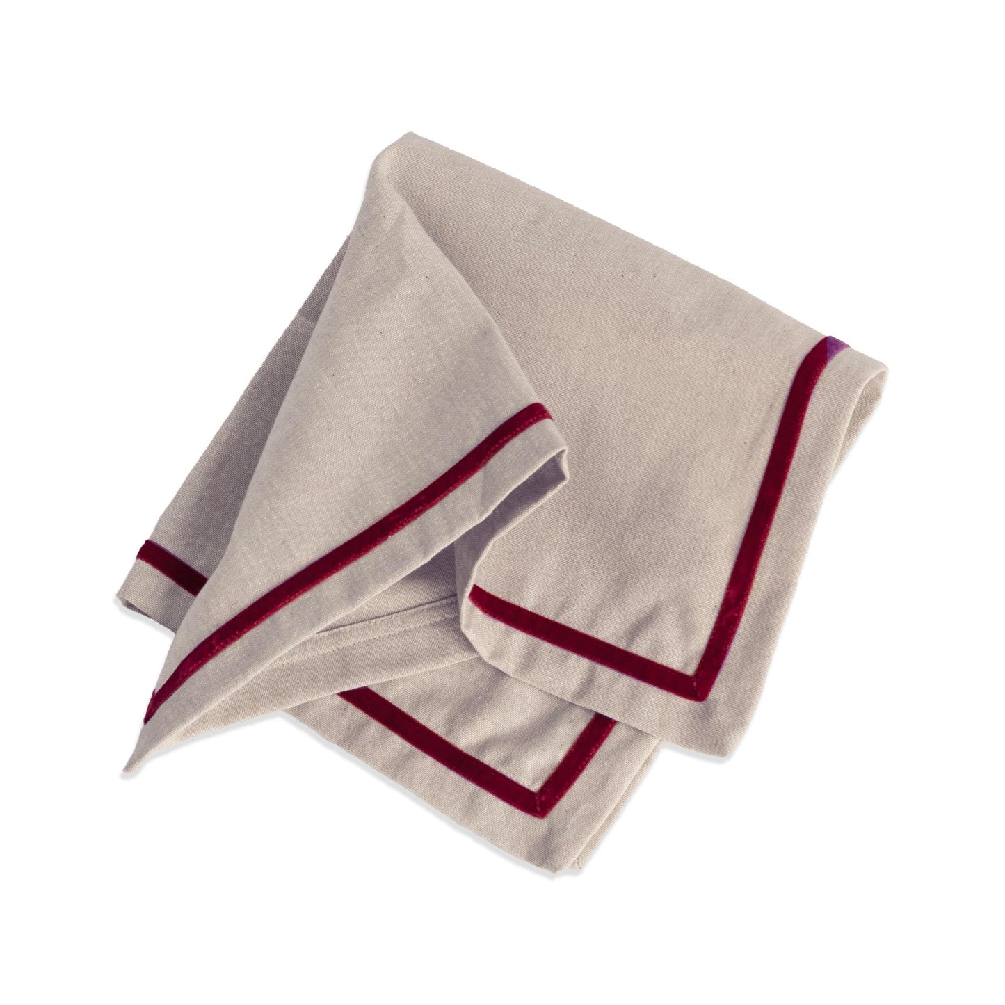 Velluto Placemats with Border Set of 4 Beige and Red
