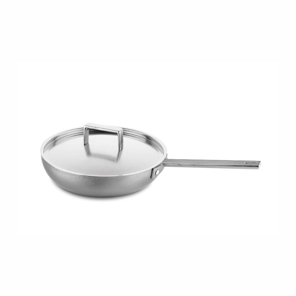 Frying Pan With Lid Cm.26 Pewter