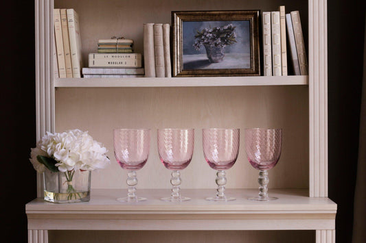GLASS French Swirl All Purpose Set of 4 (Pink)