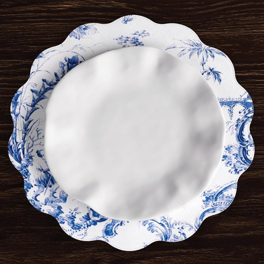 VIDA Chinoiserie Reversible  Round Placemats Set of 4 Blue & White