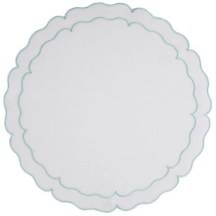 Lihno Round Placemat White / Ice Blue