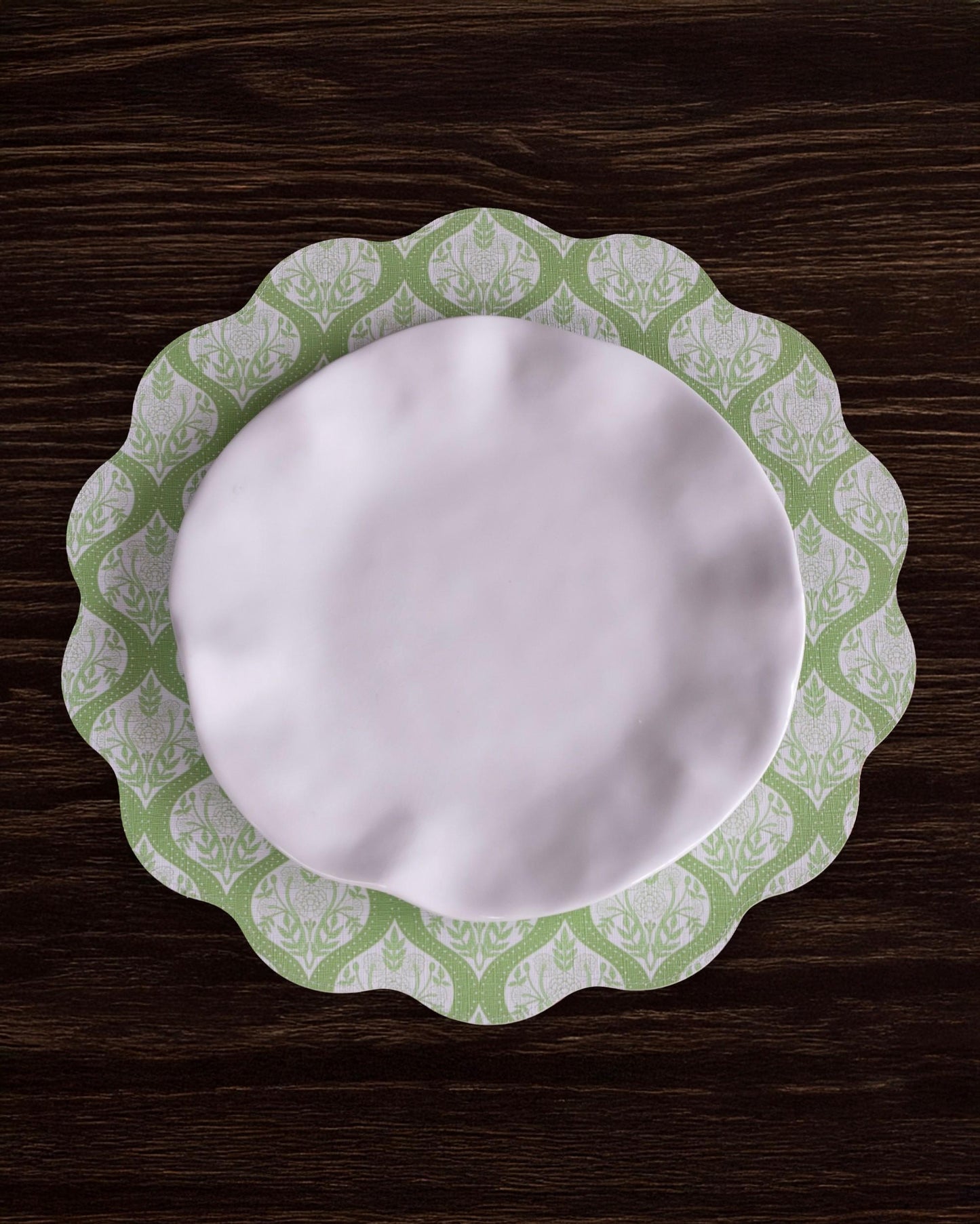 VIDA Blooms & Branches Reversible  Round Placemats Set of 4 (Periwinkle & Peach)