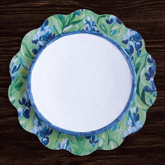 VIDA Bluebells & Flowers Reversible  Round Placemats Set of 4 (Pink & Green)