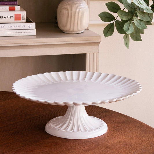 Vienna Pedestal Cake Plate White
