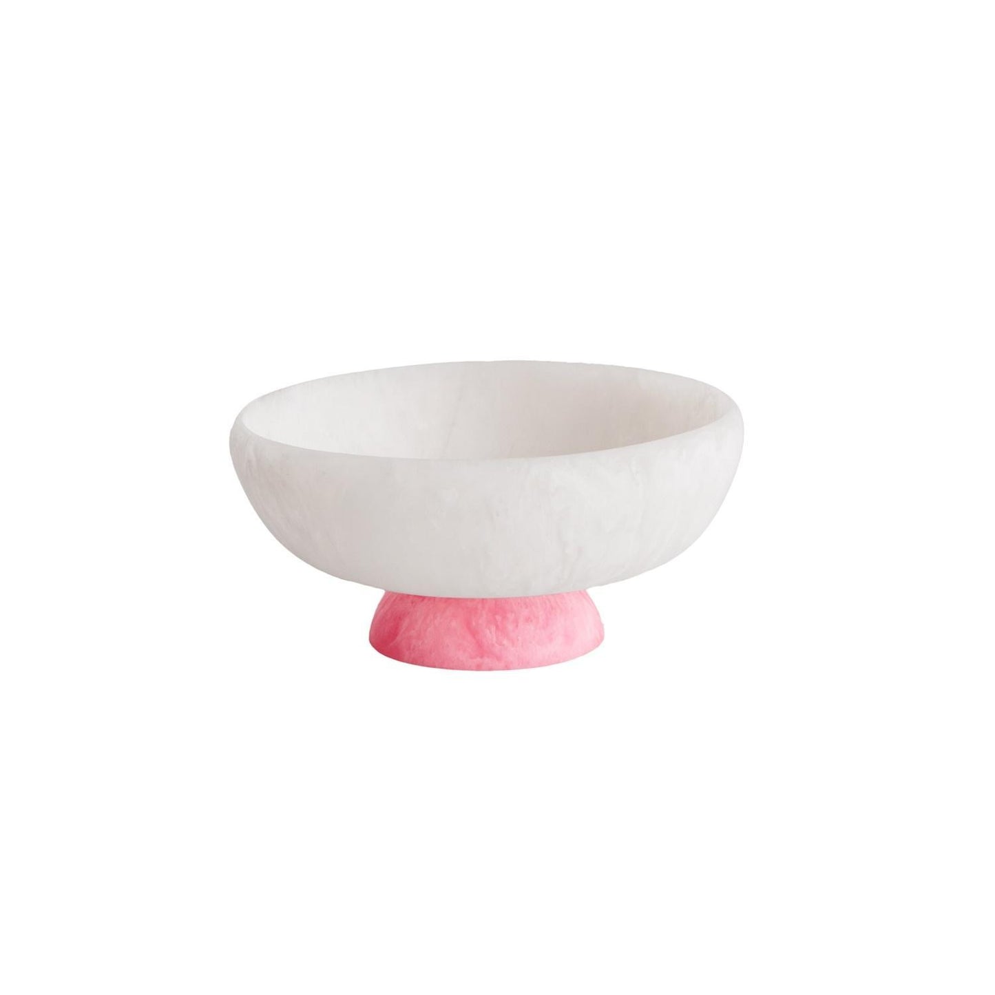 Sorbet Medium Round Bowl with Base (Coconut and Raspberry)