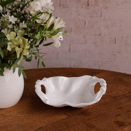 Sasha Small Bowl with Handles White