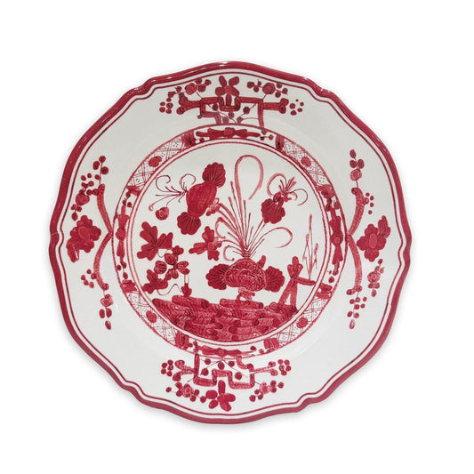 Faenza 11" Dinner Plate Set of 4 White and Red