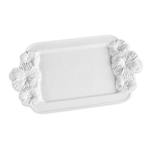 Bloom Medium Hibiscus Tray (White)
