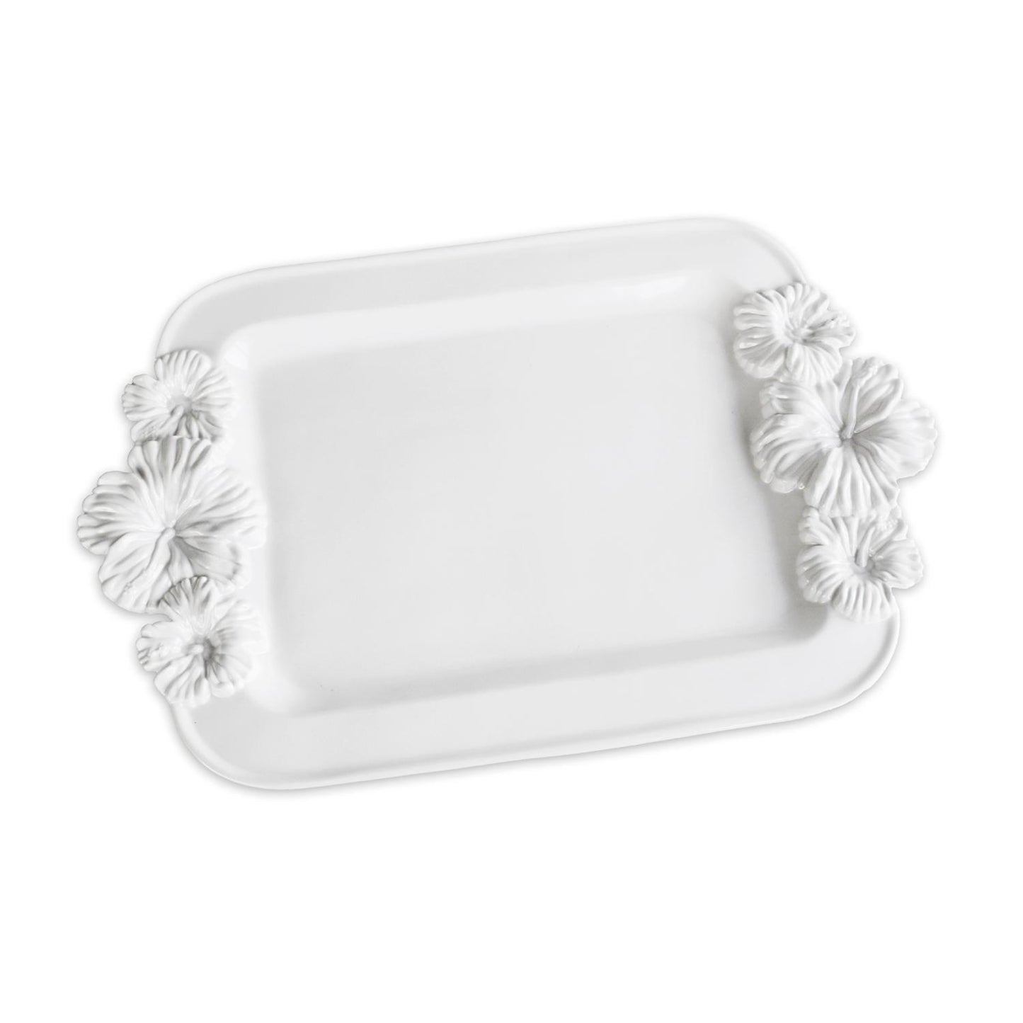 Bloom Large Hibiscus Tray (White)