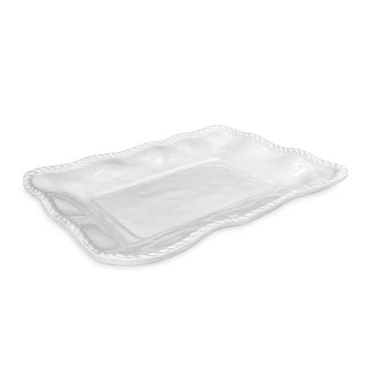 Ocean Nautical Rope Rectangular Platter (White)