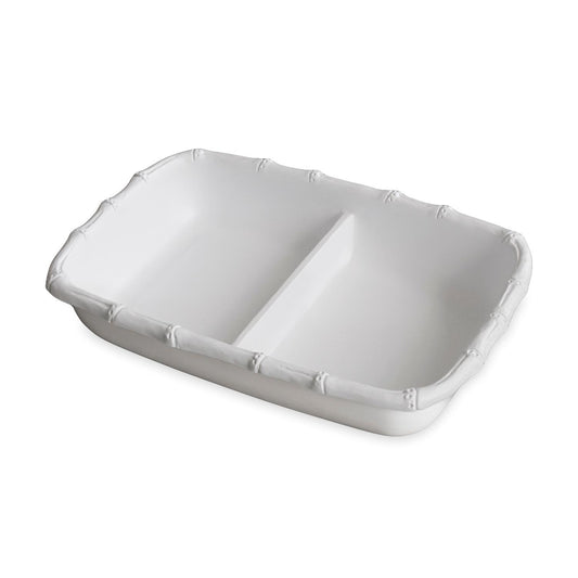 Bamboo Double Casserole (White)