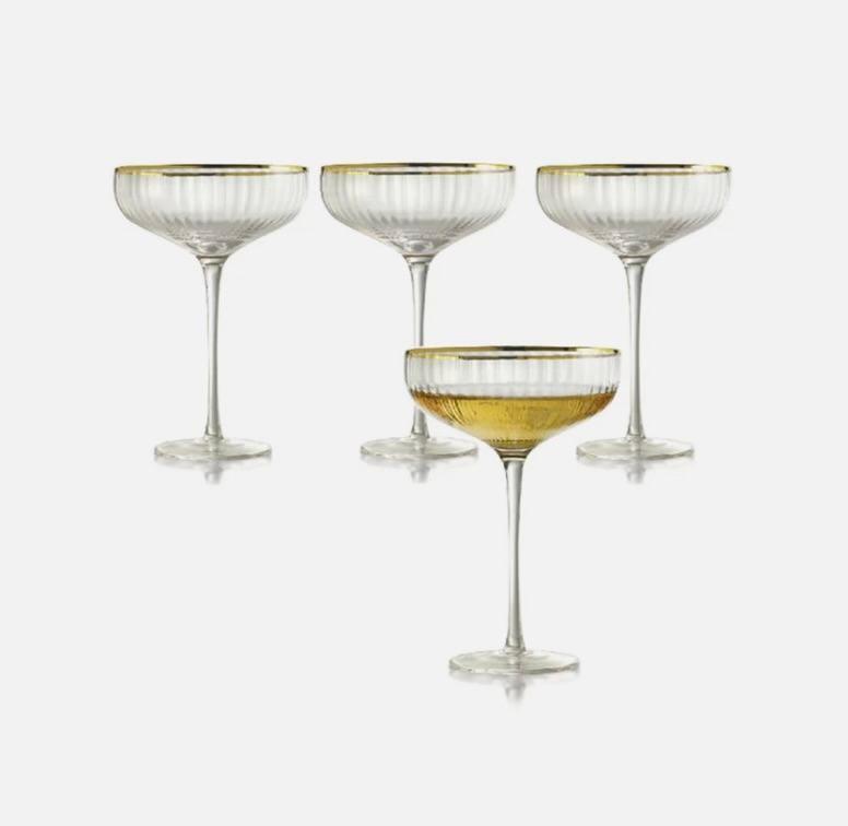 Gold Rocher Coupe Champagne-Set/4