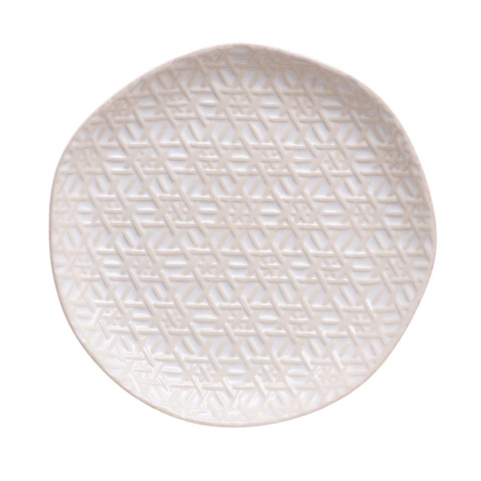Cantaria Cane Weave Salad Set - White