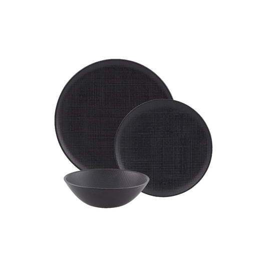 3 Pc Placesetting Black
