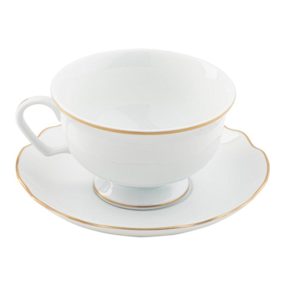 Georgian Gold Ultra White Cup & Saucer by Pickard