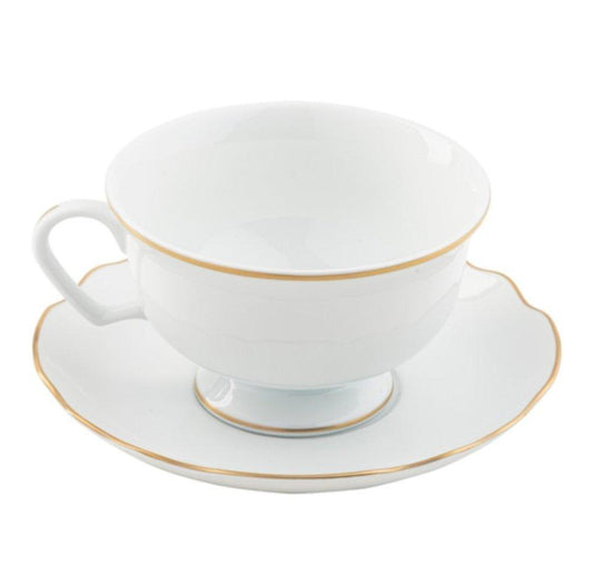 Georgian Gold Ultra White Cup & Saucer by Pickard