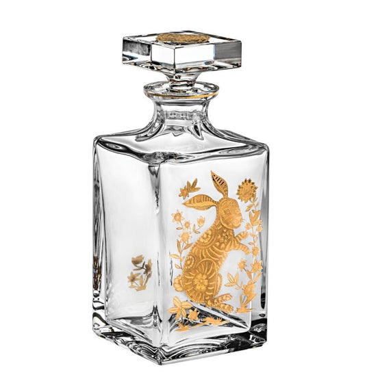 Whisky Decanter with Gold Rabbit