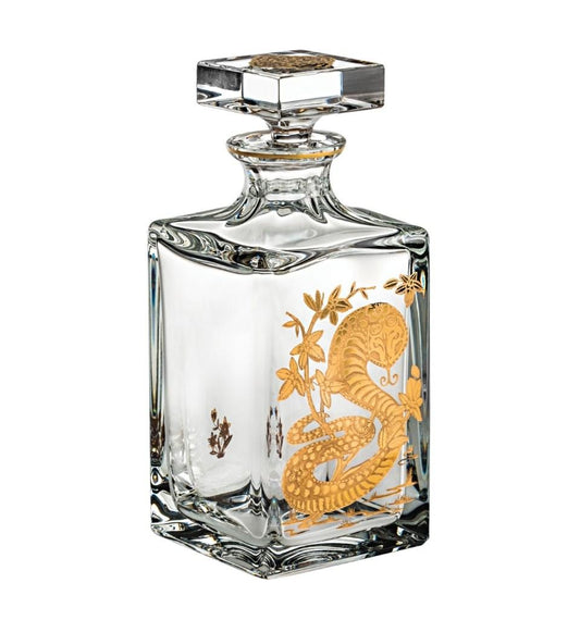 Whisky Decanter with Gold Snake