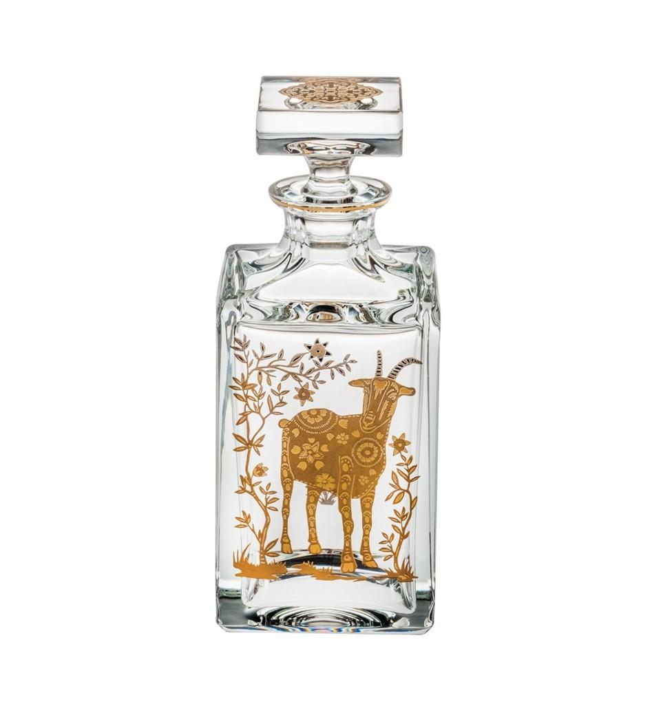 Whisky Decanter with Gold Sheep