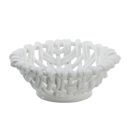 Small Round Basket White
