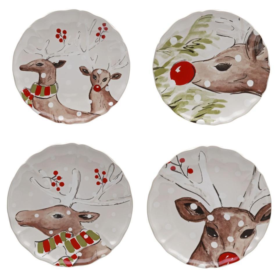 Set of 4 Salad Plates, White