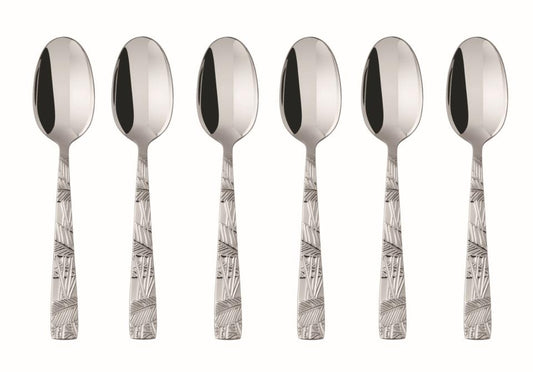 6 pc Moka Spoon Set in Wooden Box S/S