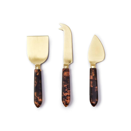 Cheese Knives Tortoise s/3 by Two''s Company