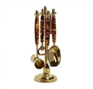 Bar Set Tortoise 4 pc w/ stand by Two''s Company