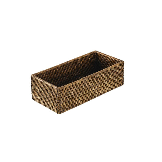 Radici - Tray Rectangular 10 3/8 in x 4 3/4 in 3 1/8 in-H Rattan Honey Brown