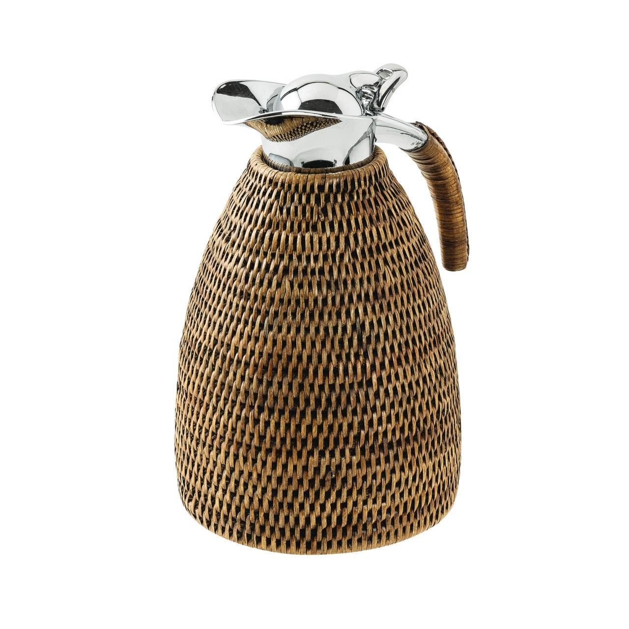 Radici - Carafe/Thermos 67 3/4 oz 10 in-H Rattan Honey Brown