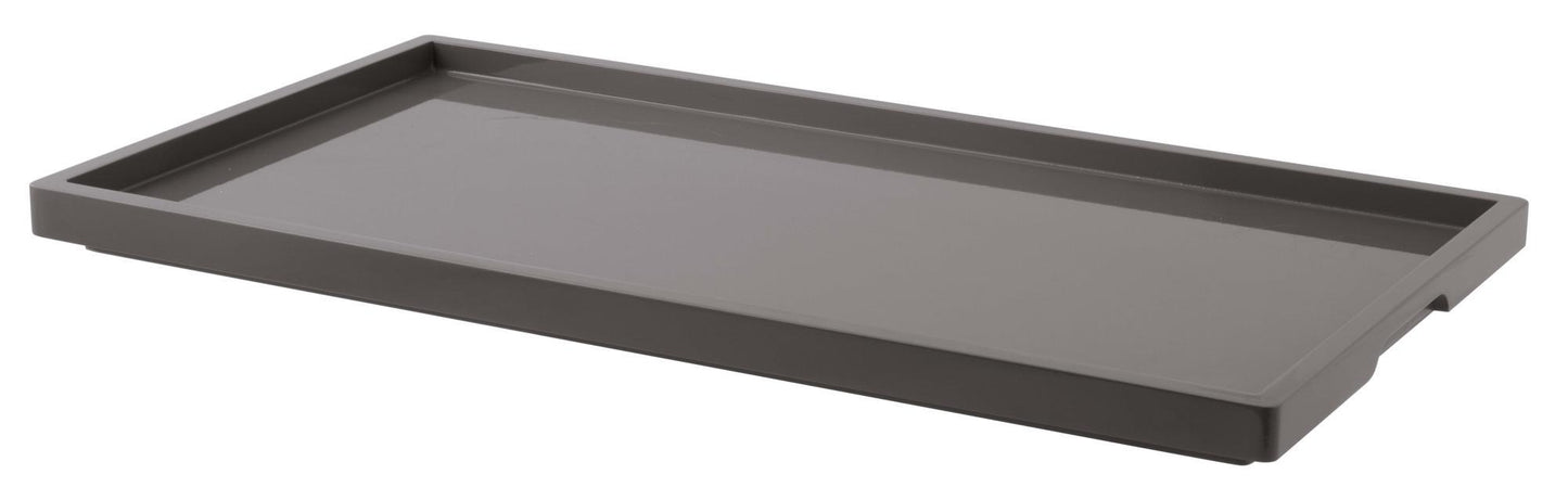 Tray 24 x 12 7/8" x 1 1/4"  H S/Steel Grey Lacquer