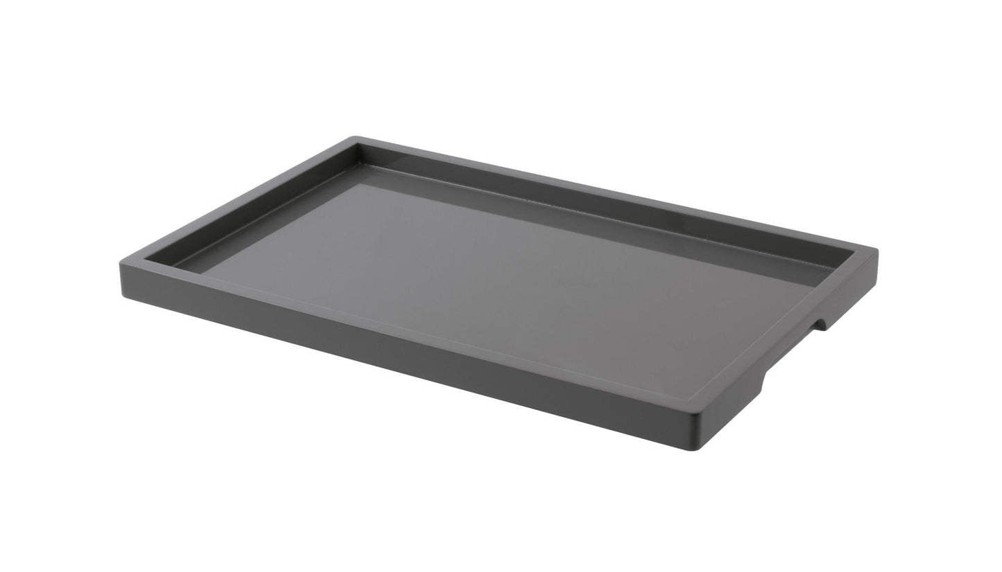 Tray 16 1/8 x 10 1/2" x 1 1/4"  H S/Steel Grey Lacquer