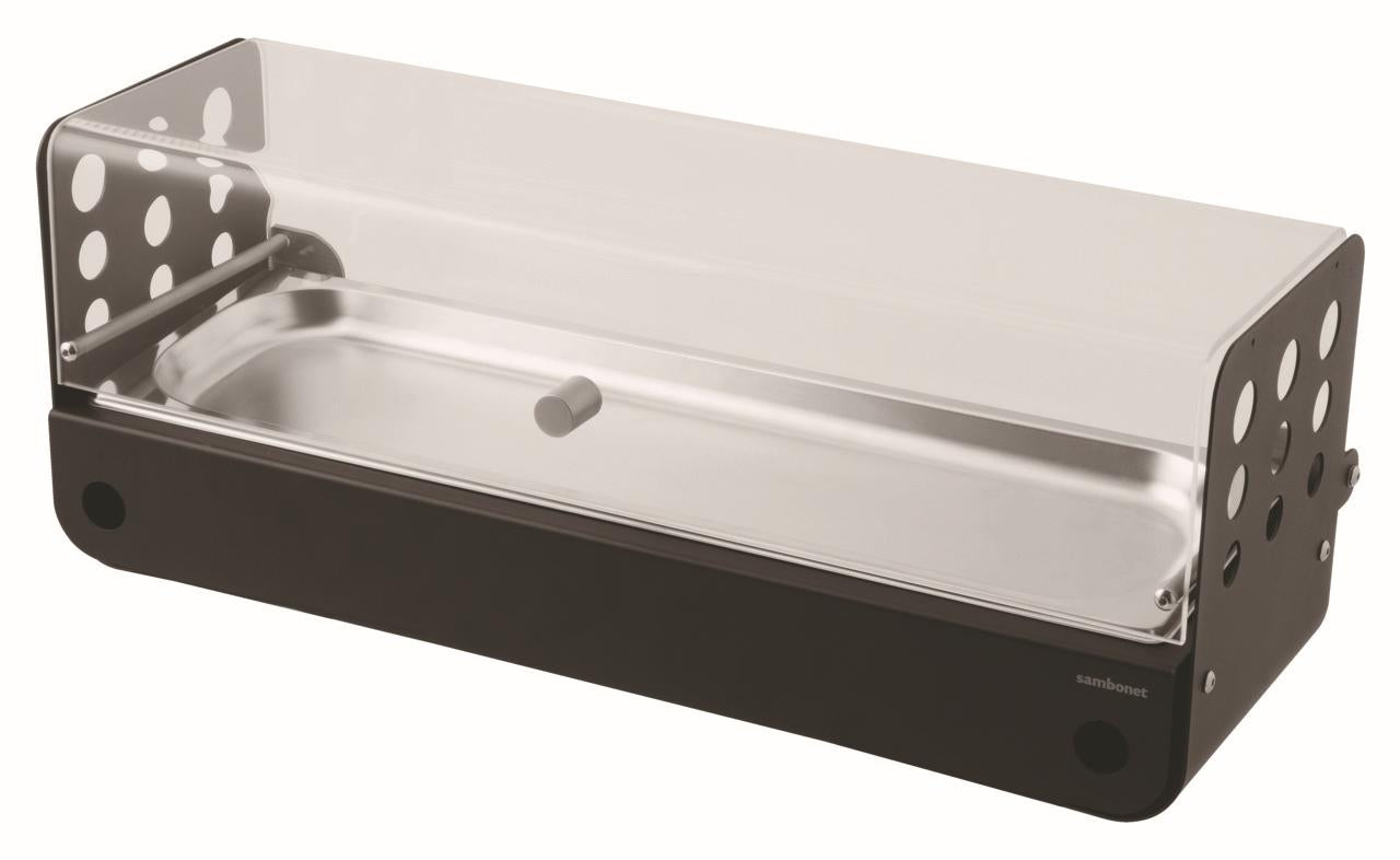 Cooled Showcase GN 2/4 21 3/4 x 7 1/8" x 8 1/4" H S/Steel Black Painted