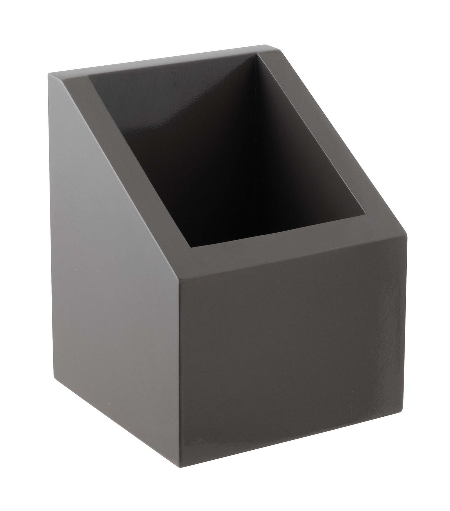 Box Tilted 4 3/8 x 4 3/8" x 5 1/2" H S/Steel Grey Lacquer