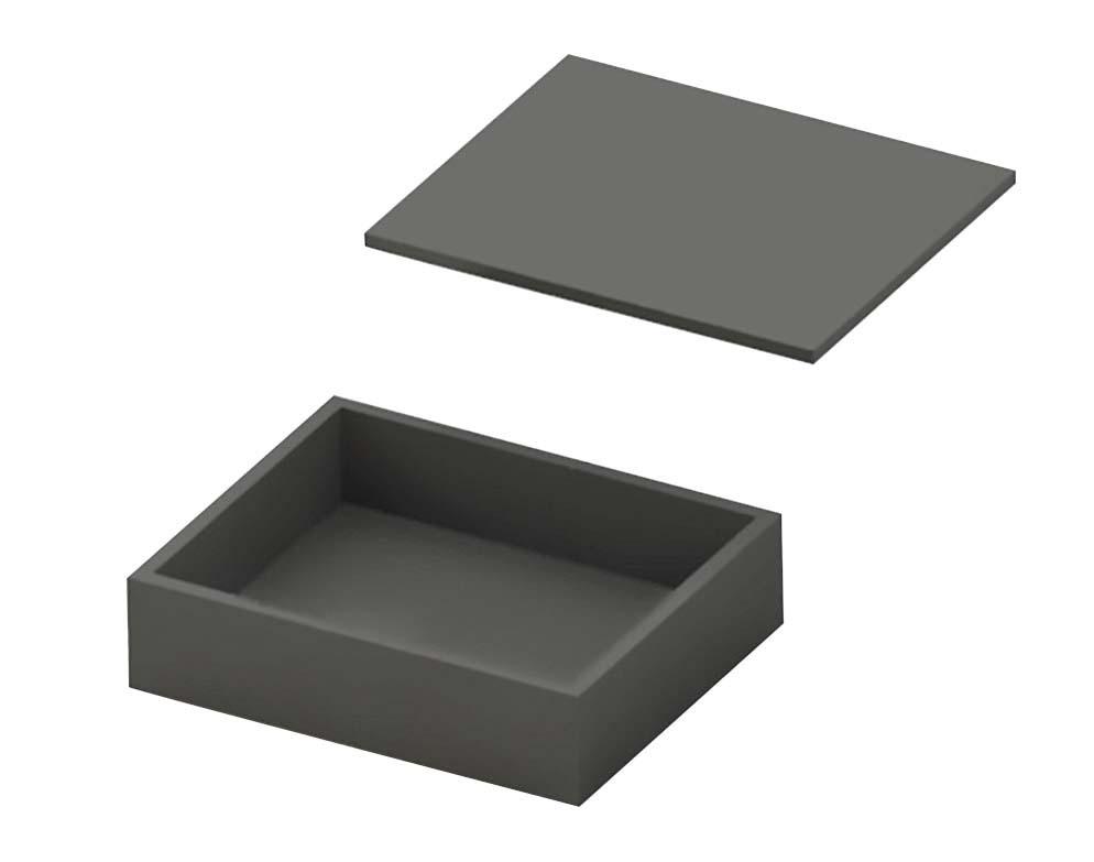 Box 12 3/4 x 10 3/8" x 3 1/2" H S/Steel Grey Lacquer