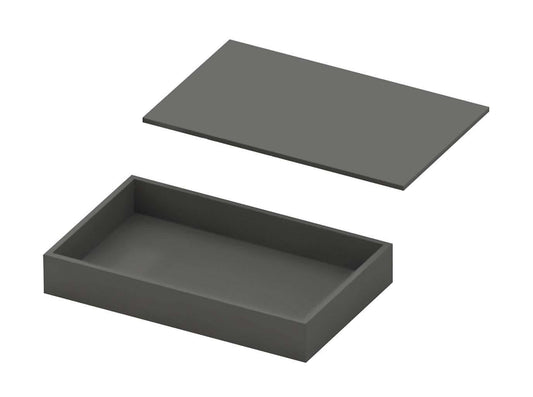 Box 20 7/8 x 12 3/4" x 3 1/2" H S/Steel Grey Lacquer