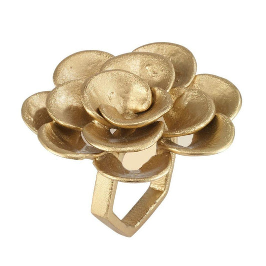 Camellia Gold Napkin Ring by Bodrum