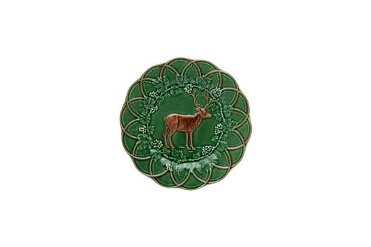 Snack Plate Deer Green/ Brown