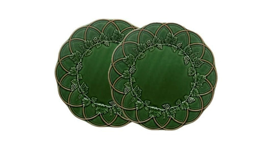 Charger Plate Green/ Brown, Set of 2