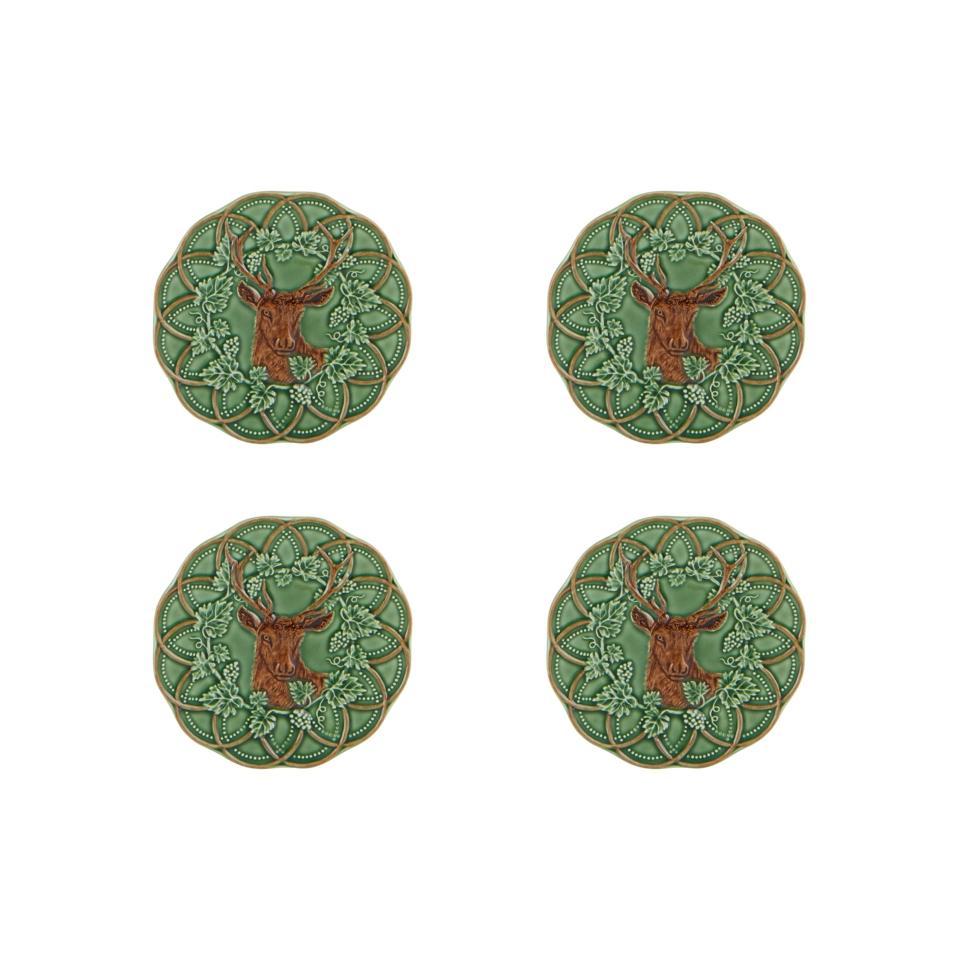 Bread and Butter Plate Deer, Set of 4