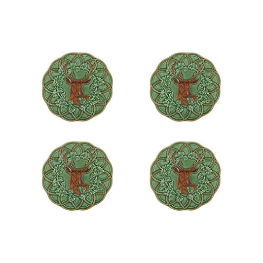 Bread and Butter Plate Deer, Set of 4