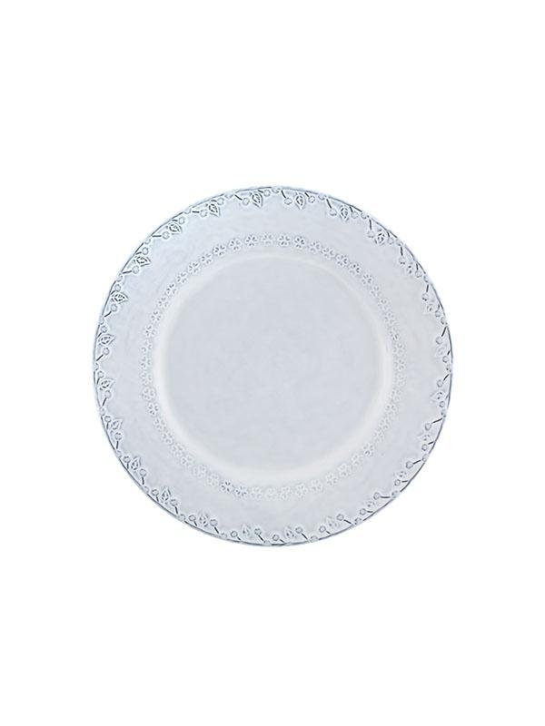 Dinner plate, Set of 4 - FLORA White