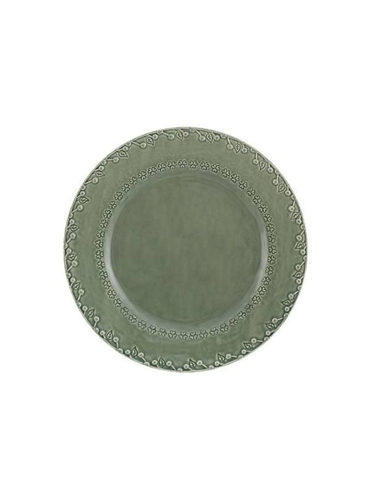 Dinner Plate, Set of 4 - FLORA Greyish Green